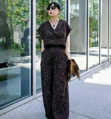 다크 퍼플 트위드풍 셋업