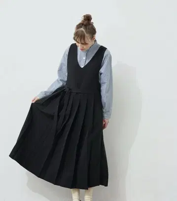 natiam 오버롤 스커트 블랙 S