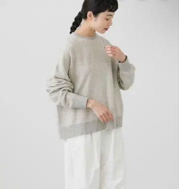 카구레 코튼 리오셀 맨투맨 풀오버 그레이