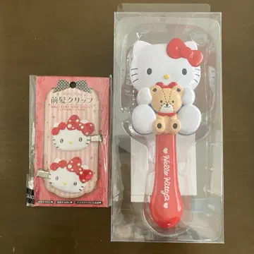 헬로키티 헤어 브러쉬 & 헤어 클립 세트