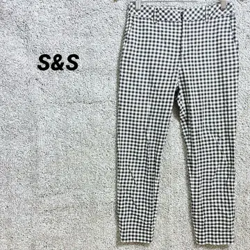 3191 S&S 캐주얼 팬츠 슬랙스 깅엄 체크 패턴 모노톤