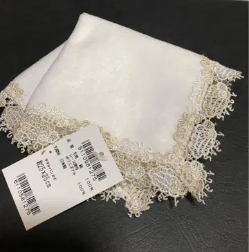 치카자와 레이스 타월 손수건 시프 아이보리 미사용 새상품