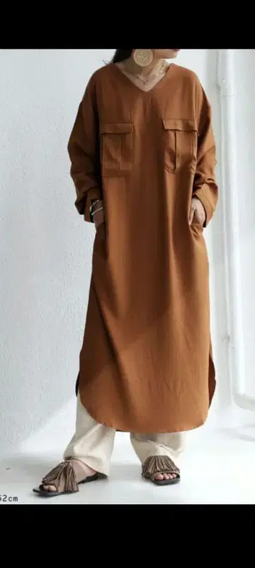 안티카 롱 원피스 테라코타