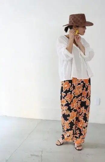르 메란지 IPEKER 프린트 패턴 이지 팬츠