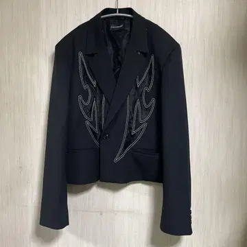 FORSOMEONE FLAME SHORT JACKET 블랙