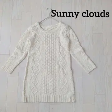 Sunny clonds 아이보리 케이블 짜임 니트 원피스
