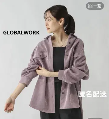 새상품 GLOBALWORK 이지케어 코듀로이 셔츠 라벤더 L