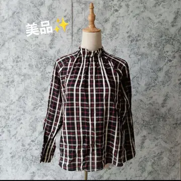 투모로우랜드 셔츠 블라우스 체크 블랙 x 빨간색 [ 36 ] 고급 귀여운