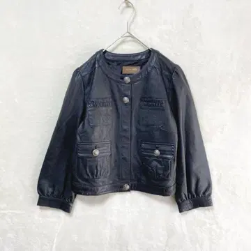 ROSE BUD/가죽 자켓 가죽 점퍼/1/양가죽 주름 가공 블랙