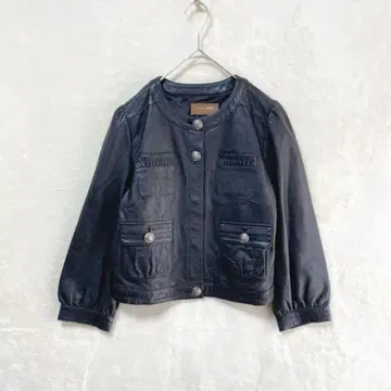 ROSE BUD/가죽 자켓 가죽 점퍼/1/양가죽 주름 가공 블랙