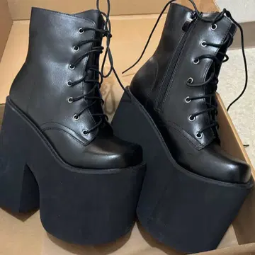 통굽 부츠 블랙 17cm 24cm 코스프레
