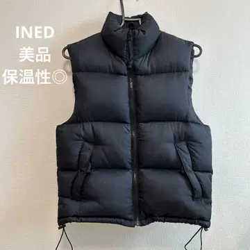 [새상품급] INED 여성용 슬리브리스 다운 자켓 다운 베스트 블랙