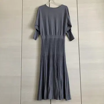 [유나이티드 애로우즈] 롱 원피스 등자색 니트 플리츠 미사용품