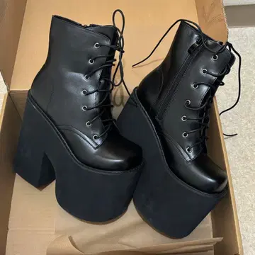 통굽 부츠 블랙 코스프레 17cm 25cm