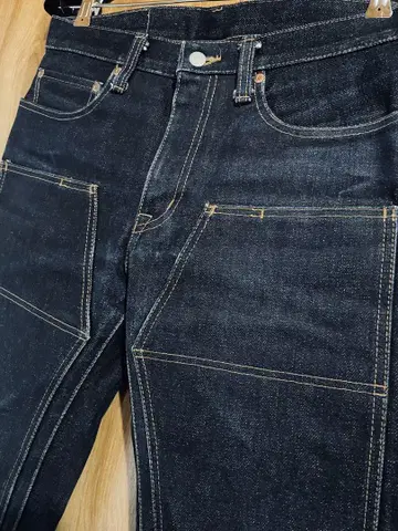 코지마 진스 더블니 32 인디고 셀비지 아메카지