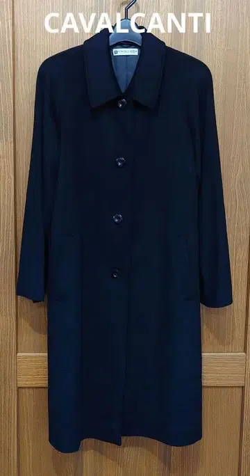 [ 새상품급 ] CAVALCANTI 롱 코트 캐시미어 혼방 블랙 컬러