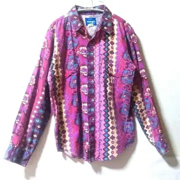 Wrangler 올 패턴 네이티브 무늬 웨스턴 80s 핑크