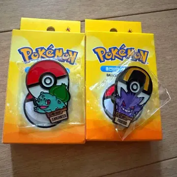 한국 롯데월드 포켓몬 핀 배지 이상해씨 팬텀 세트