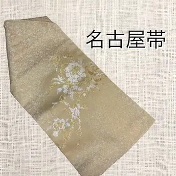 골드 컬러 꽃무늬 자수 후쿠로 오비