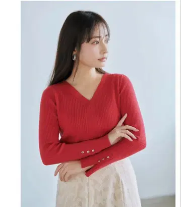 COHINA Y라인 리브 니트