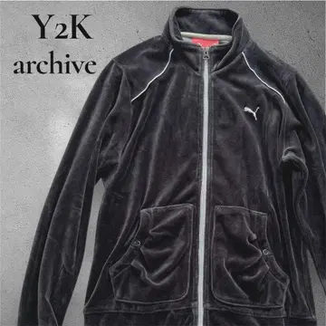 PUMA 벨로아 트랙 자켓 집업 L 그레이 Y2K