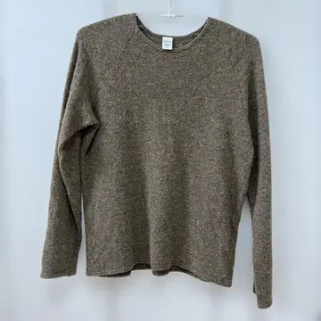 quadro 울 100% 긴팔 니트 브라운 계열