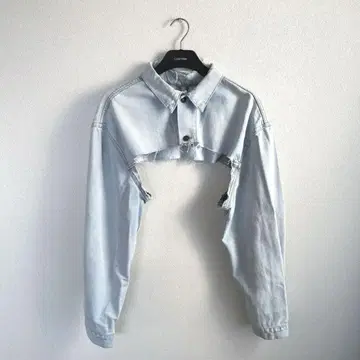 US 구제 데님 크롭 상의 리메이크 L