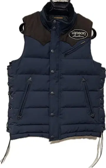 반손 VANSON 가죽 레이스업 다운 베스트 M
