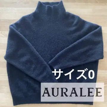 오라리 AURALLE 캐시미어 100% 터틀 스웨터 블랙 사이즈 0