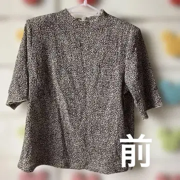 레오파드 무늬 반팔 셔츠
