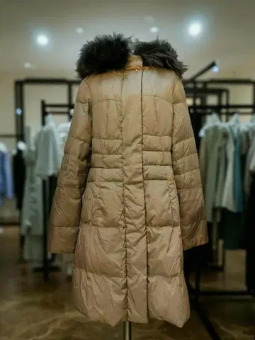 휴고보스 롱 다운 코트 베이지 그레이