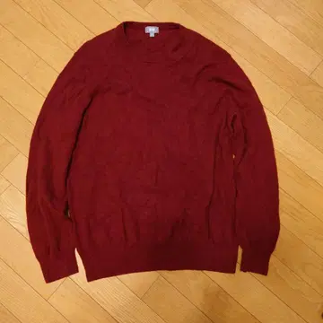 UNIQLO 캐시미어 크루넥 스웨터 XXL 와인 레드