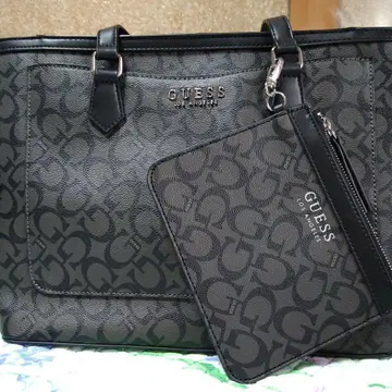 새상품급 GUESS 블랙 토트백 파우치 포함