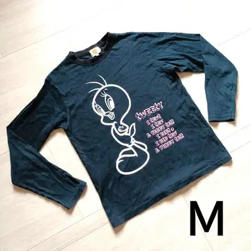 M Tweety 긴팔 T셔츠 블랙 헤이세이 레트로