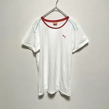 PUMA SUN CELL 드라이T셔츠 화이트 x 레드 x 블루 M 사이즈