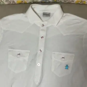 Munsing 화이트 긴팔 피케 셔츠 L
