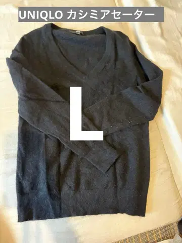 UNIQLO 캐시미어 V넥 스웨터 L 사이즈 블랙