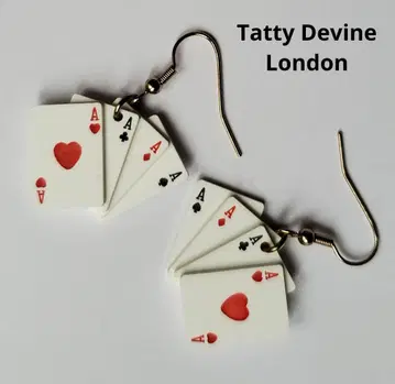 Tatty Devine 타티 데바인 카드놀이 에이스 귀걸이 주얼리