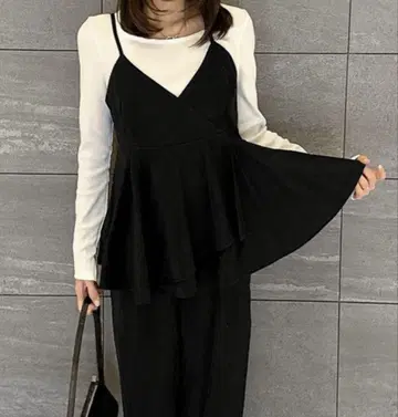 블랙 뷔스티에 셋업