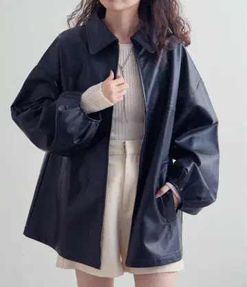 mystic 페이크 가죽 자켓