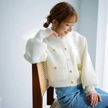 시마무라 츠지 노조미 angecharme 니트 가디건 XL 화이트