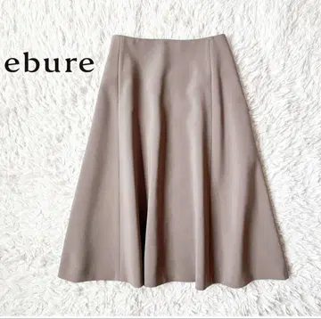 ebure 에부르 롱 플레어 스커트 38 카키 베이지