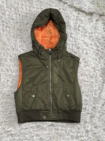 ZARA 후드 부착 ma-1 베스트 L 올리브 그린