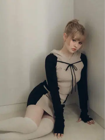 andmary Alma ribbon knit set up