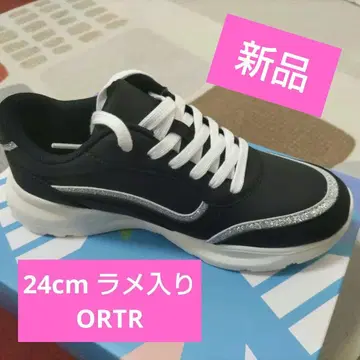 ORTR 블랙 라메 스니커즈 24cm