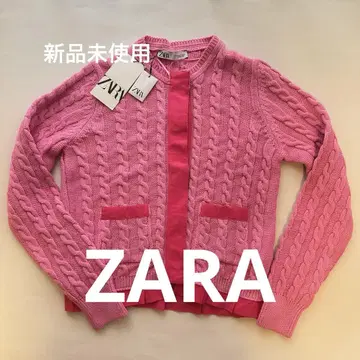 [ 미사용 새상품 ] ZARA 핑크 케이블 니트 가디건 M 사이즈