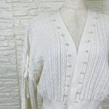 evelyn 케이블 니트 가디건 F 사이즈