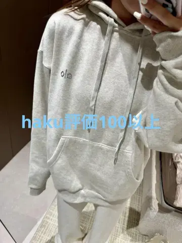 alo 그레이 후드 부착 후드티