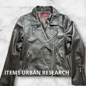 ITEMS URBAN RESEARCH 돈피 가죽 라이더 자켓 다크 브라운