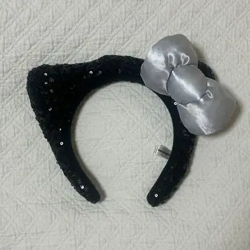 헬로키티 스팽글 머리띠 블랙